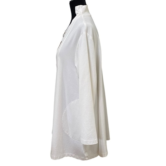 North Star Base White Button Front Lagenlook Minimalist Cardigan Sweater Medium - Picture 3 of 8
